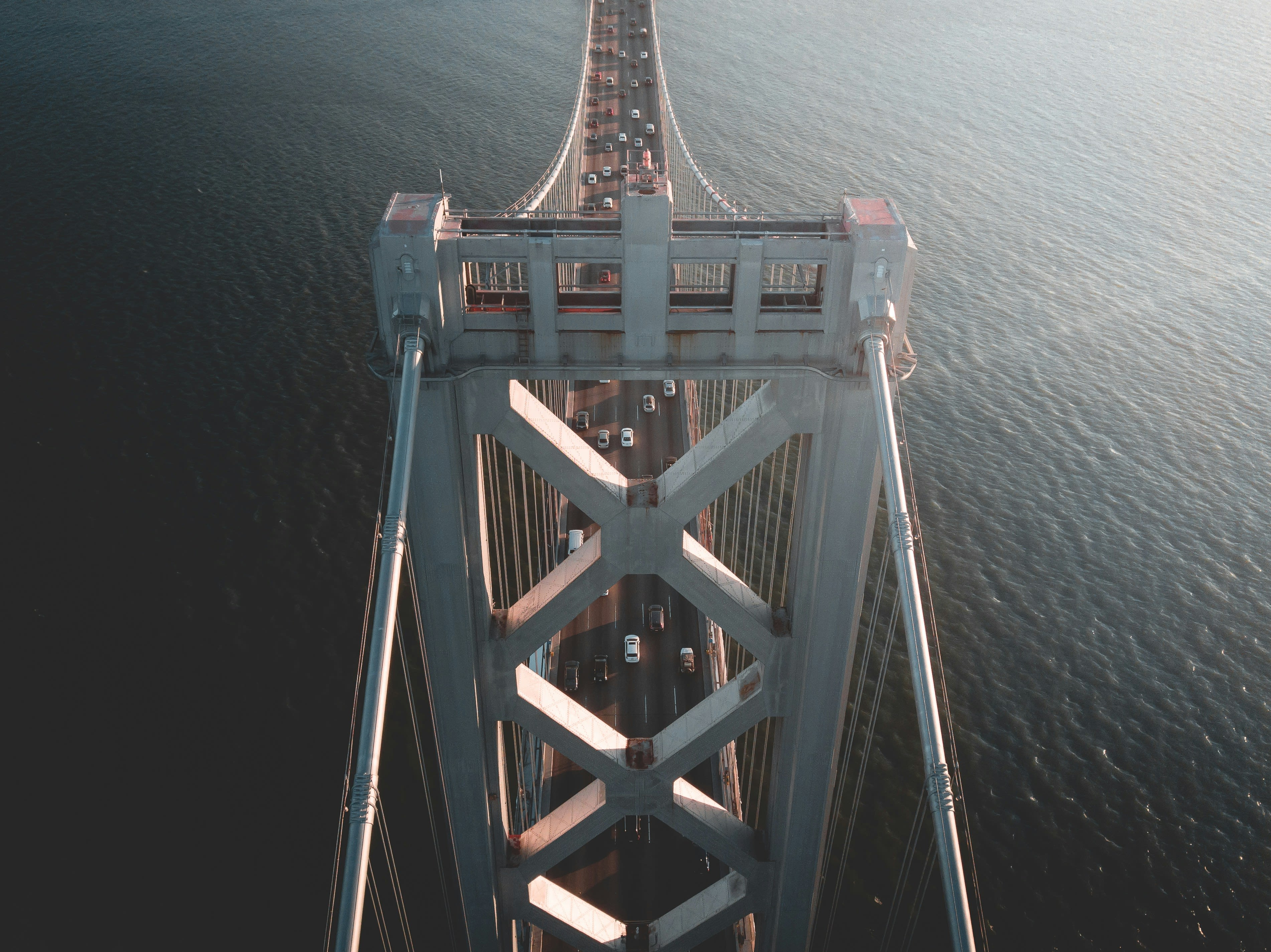 top view of white bridge